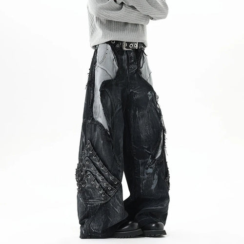 Y2K Patchwork Distressed Jeans